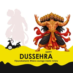 Dussehra 2026 creative, Dussehra greeting creative for WhatsApp, Instagram and Facebook